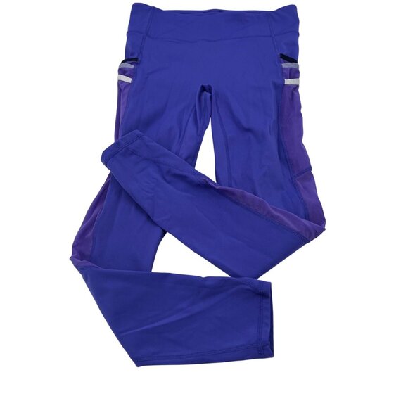Fabletics Motion365 Womens Purple High-Waisted Leggings With Reflective Trim Siz - Picture 1 of 7
